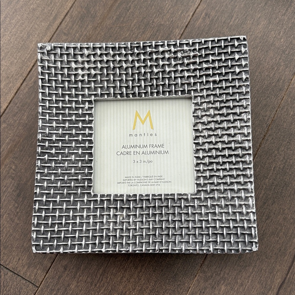 THE BAY Mantles Textured Aluminum Picture Frame Photo Memory Holder Silver Decor
